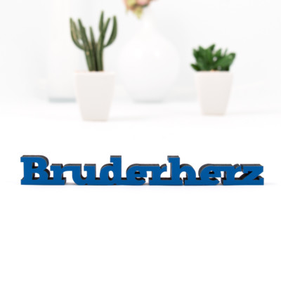 Kleinlaut 3D-Schriftzug ''Bruderherz'' 32 Farben & 5 Größen Geschenk Geburtstag