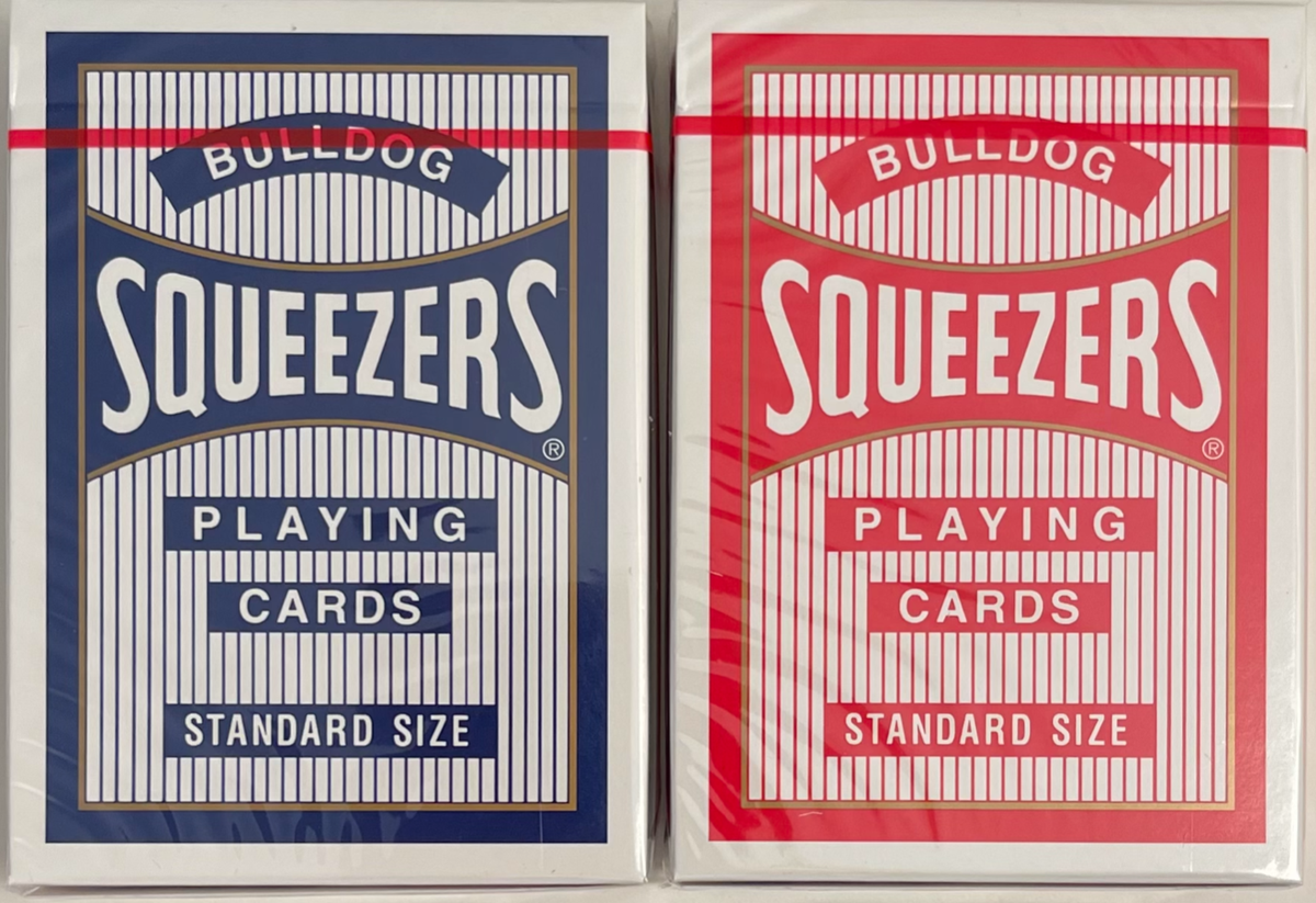 新品未開封 Squeezers Bulldog Design 1個 Bulldog SQUEEZERS Playing Cards Red & Blue 2 Deck Set USPCC
