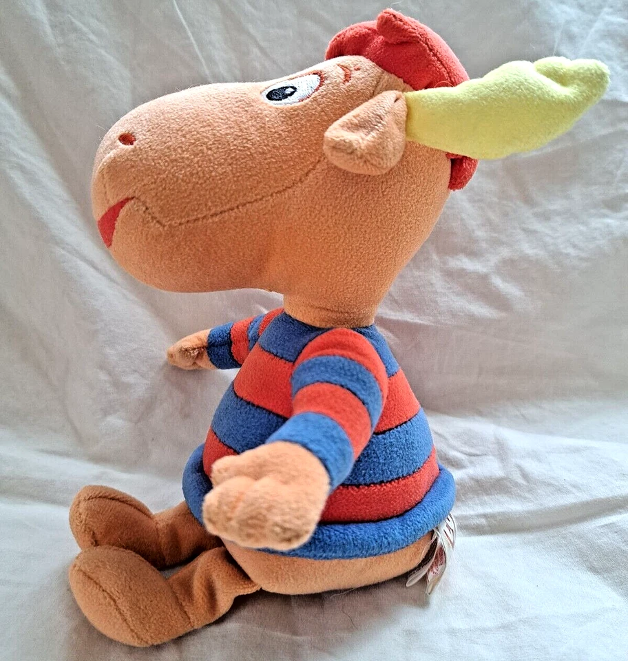 Camisa Ty Beanie Babies Backyardigans Tyrone Moose Animal de Peluche 8" 2004 Roja Azul Foto 2 de 3