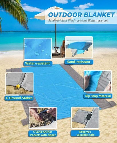 popchose sandfree beach blanket