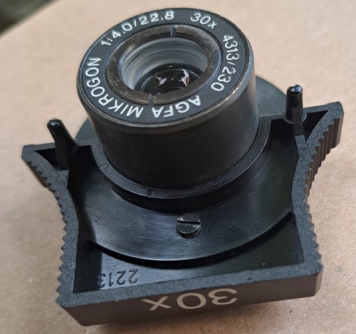 Vintage microscope (?) lens - Agfa Mikrogon 4.0/22.8 30x - Picture 2 of 9
