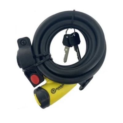 AUVRAY CITY antivol spiral 150 cm Ø 15 mm à clé livré avec support pour vélo