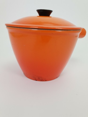 Le Creuset Vintage Orange Enameled Cast Iron Sauce Cooking Pot - Picture 5 of 9