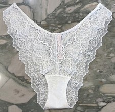 NEW Victoria Secret Dream Angels Lace Corded Brazilian - Coconut White - XL