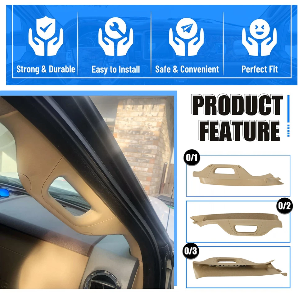 Manija de agarre de pilar para Ford F250 F350 F450 F550 Super Duty 11-16 Foto 2 de 4