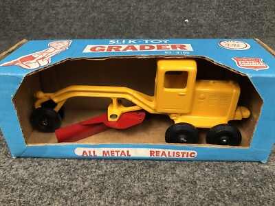 Vintage 50 s Slik-Toy Road Grader Toy Model 9100 All Metal Armor Industries MINT