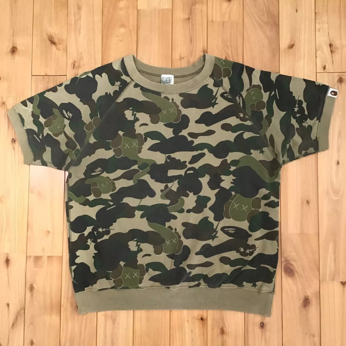 BAPE × kaws sweat shirt bendy 1st camo green A Bathing Ape Size S