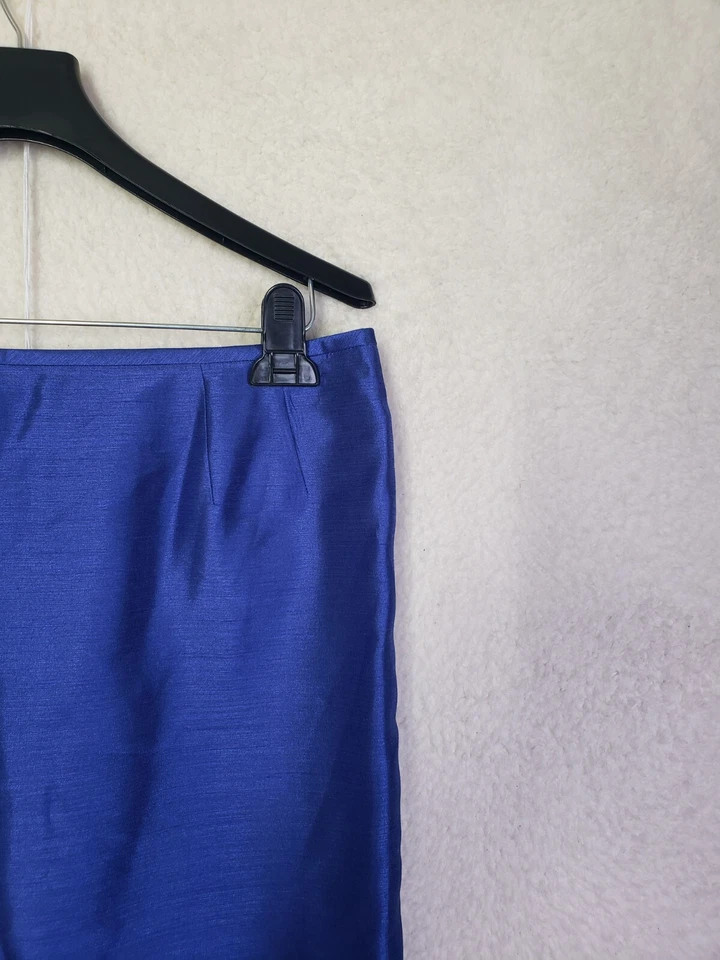 Traje Estudio Mujeres Faldas 10 Azul Poliéster B Recto Lápiz Forrado Hasta la Rodilla Foto 3 de 4