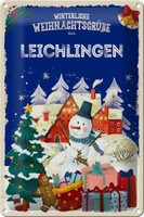 Blechschild WeihnachtsgrüßE Leichlingen Geschenk Deko Schild Tin Sign 20X30 Cm