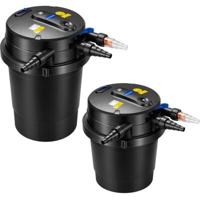 #ad 2640 GPH Auto Cleaning Pressurized Bio Pond Filter amp; Light Timer for Koi Ponds $128.95