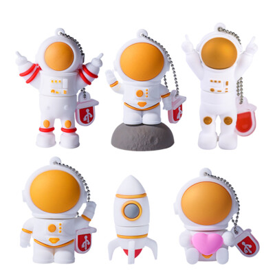 Cartoon Astronaut Rocket Gift USB 2.0 Flash Drive Real Capacity Pen Drive 64GB