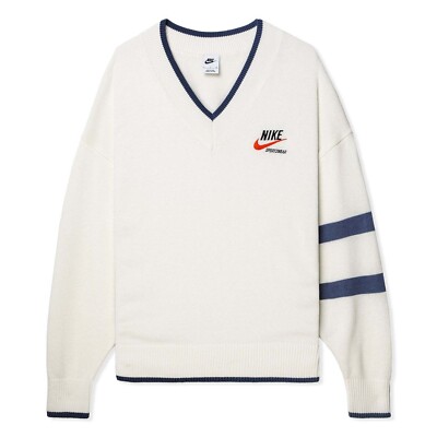 Nike Men's XXL Icon Trend V-Neck Knit Sweater Sail Off Retro Classic DX0008-133