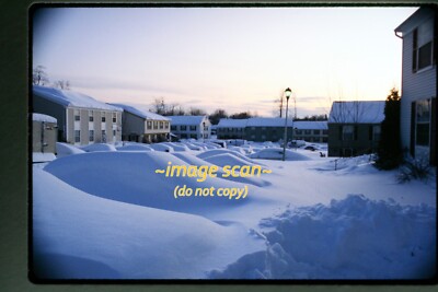 Cars buried in Snow at an Apartment Complex in 1983, Original Slide an3a