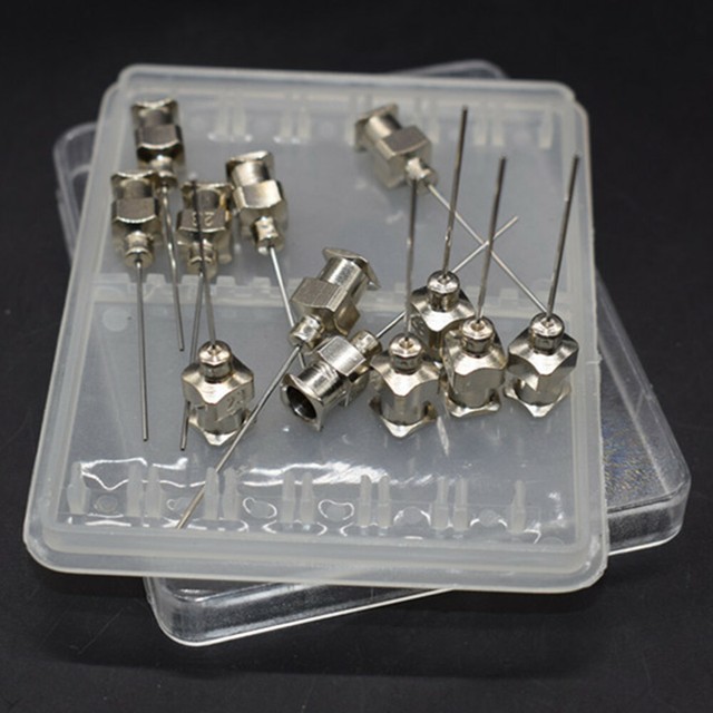 12pcs 23G Glue Liquid Adhesive Dispensing Adhesive Syringe Needle Tips