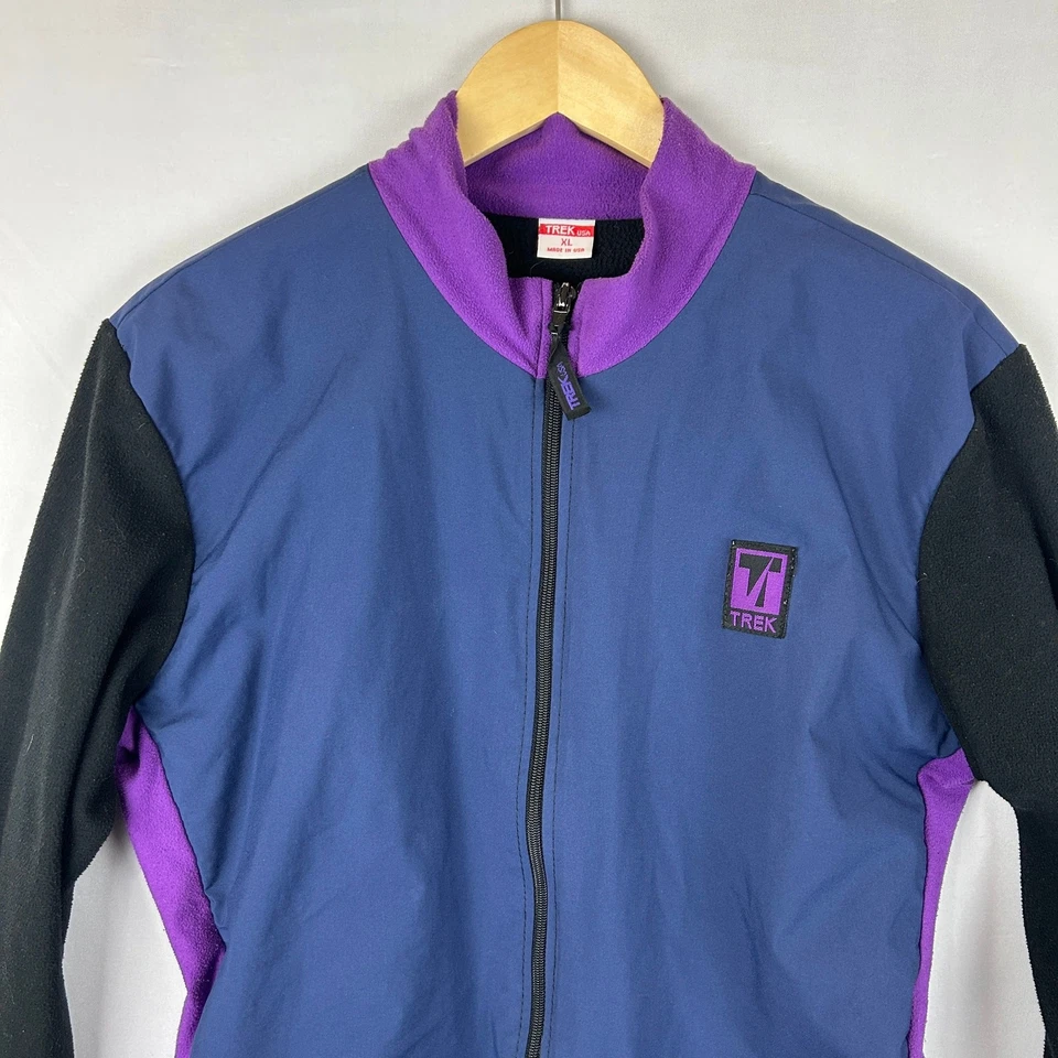 Chaqueta Trek Vintage Polar Púrpura Hecha en EE. UU. Cortavientos Cremallera Completa Para Mujer Talla XL Foto 2 de 4