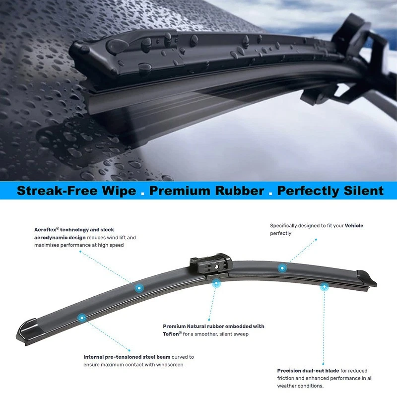 Wiper Blades for Renault Megane Wagon 2017 - 2018 Front Windscreen Set 24"+18" - image 2 of 4
