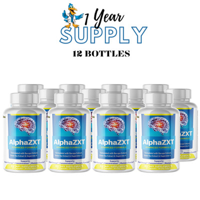 AlphaZXT- Brain Support- 12 Bottles- 720 Capsules