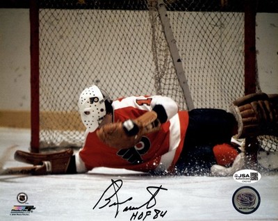 Bernie Parent Autographed Philadelphia Flyers 8x10 Photo w/ ''HOF 84'' - JSA
