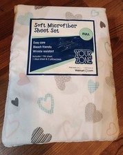 Full Size Sheet Set - Sheets - Bedding - Microfiber - Hearts - NEW