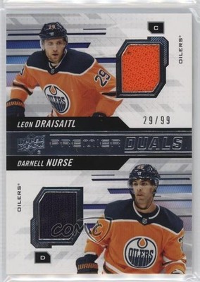 2019 Premier Duals Jersey Relics 29/99 Leon Draisaitl Darnell Nurse #PD-LN kq9