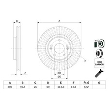 Kit Dischi Freno 0986479e42 + Pastiglie 0986494559 Bosch Ant Tucson Sportage - Miniatura 3