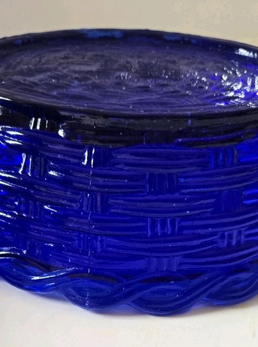 Vintage Large Hen On Nest Cobalt Blue Glass Candy Dish by FENTON? LG WRIGHT? - Picture 11 of 11