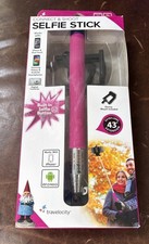 Travelocity Selfie Stick New Extra Long 43 inch Extension w Mount Device Pink