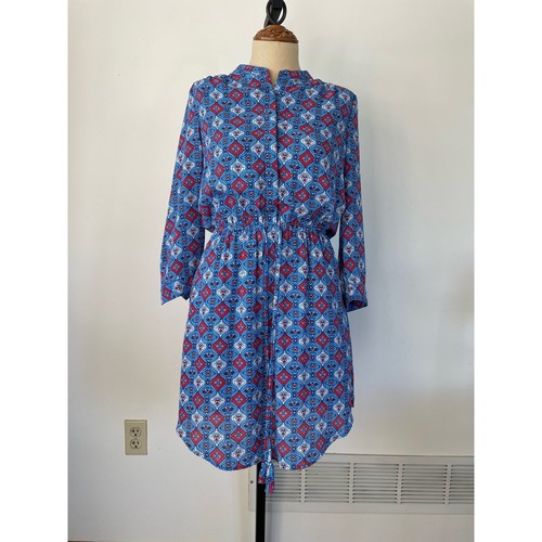 Daniel Rainn short blue and red print dress size XS 