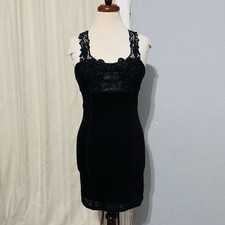 Free People Women Black Lace Cocktail Lined Short Dress Size S Whimsigoth
