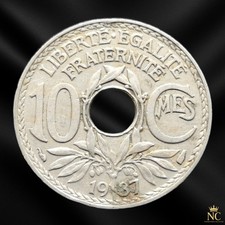 France – 1937 – 10 centimes Lindauer Cupronickel (N1974)