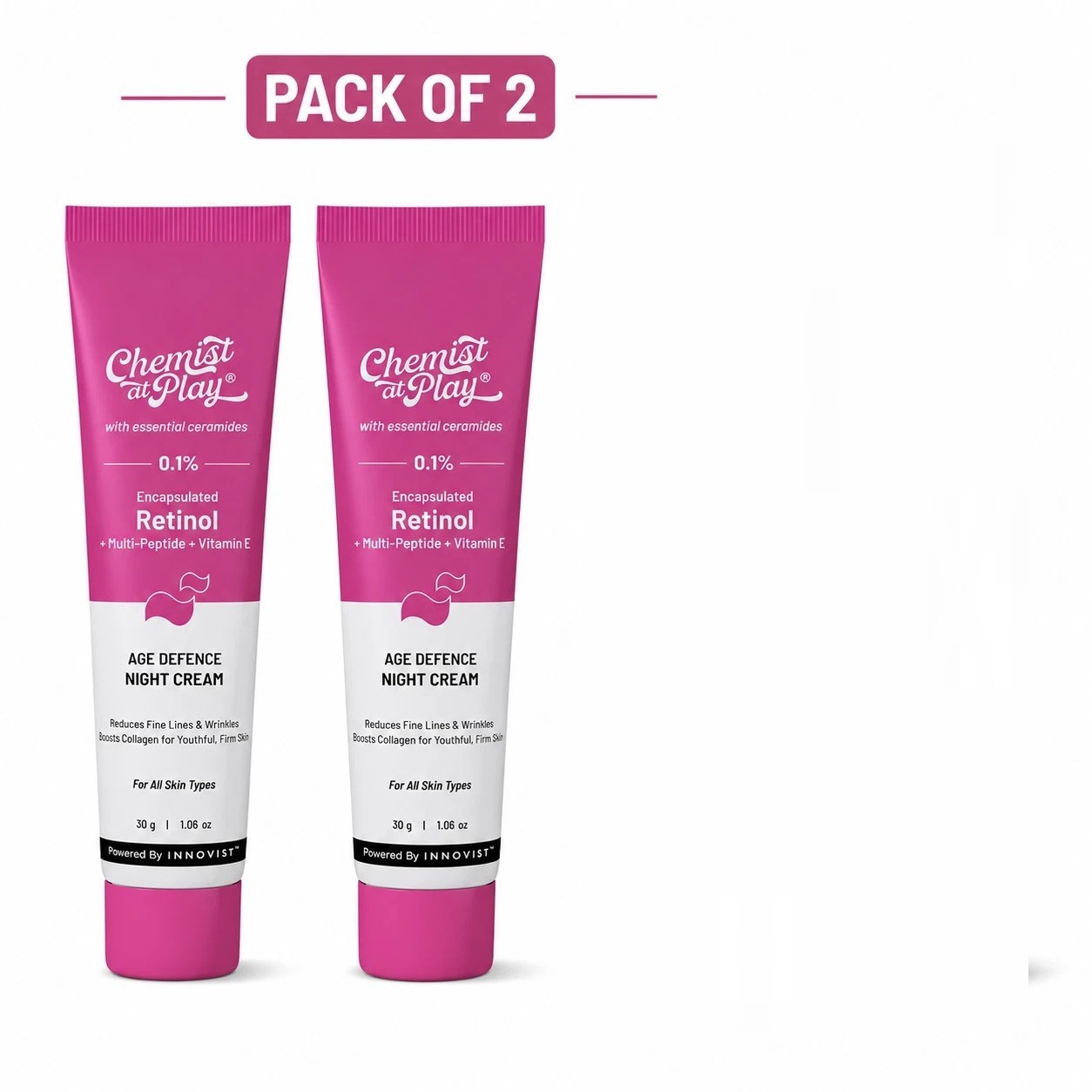 Pack of 2 Chemist At Play 0.1% Encapsulated Retinol Night Cream 30 gm each