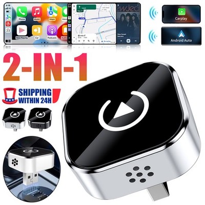 Wireless Carplay Adapter USB Plug & Play WiFi Bluetooth for iPhone Android Auto