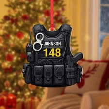 Personalized Police Ornament Custom Name Law Enforcement Christmas Gift