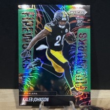2025 Panini Prizm - Fireworks Kaleb Johnson #4 Green Prizm (RC)