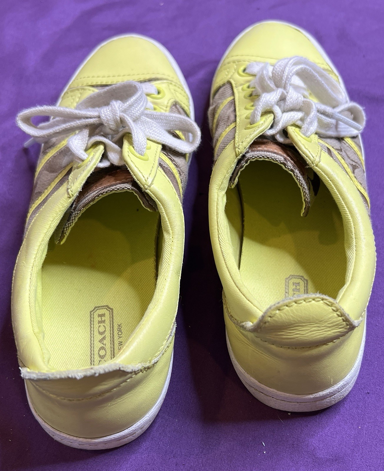 Coach Signature Alivia Sneakers Yellow Women's Size 7M thumbnail 5
