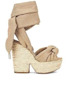 Alexandre Vauthier Women's Size 10 US EUC Leila Wedge Beige Espadrille High Heel
