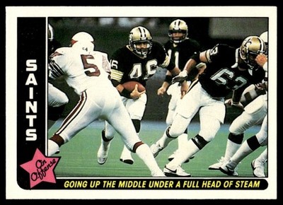 1985 FLEER TEAM ACTION GOING UP THE MIDDLE UNDER A FULL HEAD OF STEAM D NEW