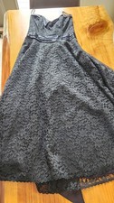Gunne Sax Black Size 7 Dress Lace Sleeveless Knee Length