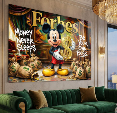 Pop Art Mickey Maus FORBES Kunst, Wandbild Business. Acrylglas, Leinwand, Poster