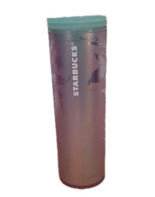 Starbucks Iridescent Mermaid Siren 16oz Tumbler Pink With Light Green Twist Top
