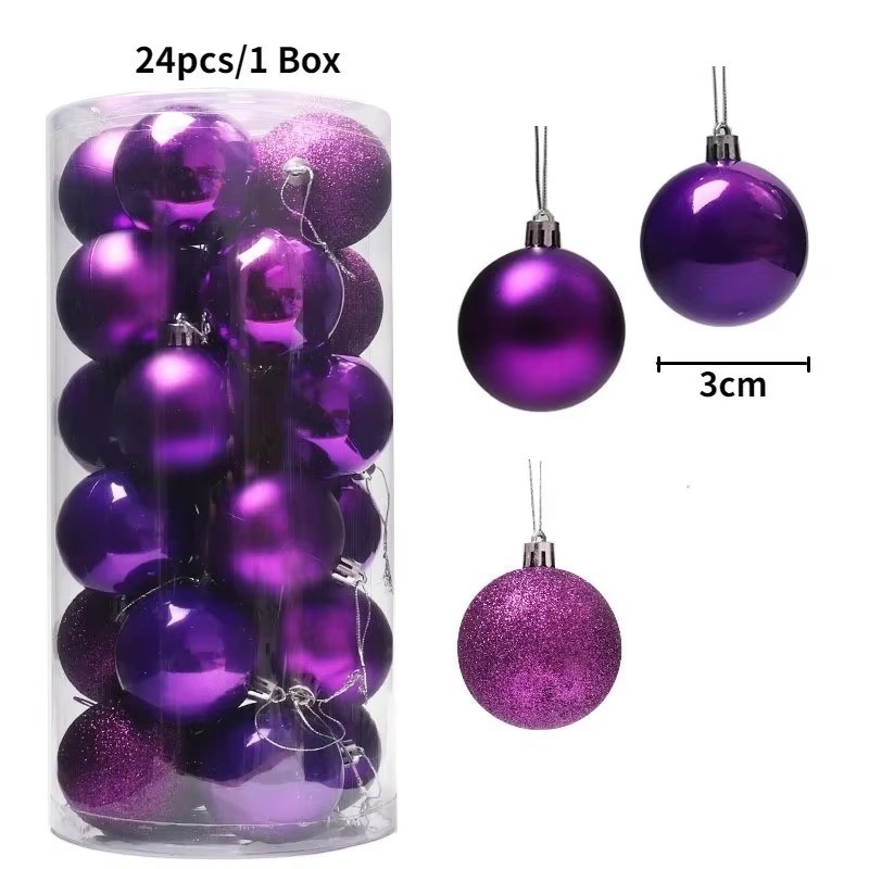 30 mm decoración de navidad bolas árbol bolas de navidad fiesta boda adorno 24 piezas uk