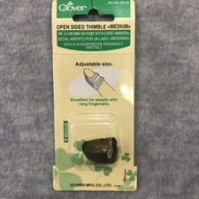 Clover Open Sided Thimble Size Medium 6018 Metal Sewing Quilting Notions