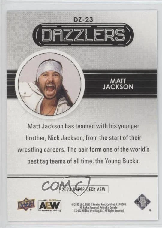 2023 Upper Deck AEW All Elite Wrestling Dazzlers Blue Matt Jackson #DZ-23 - Image 2 of 2