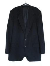 Bill Blass Cashmere Black Sport Coat Blazer Men Size 50L Two Button
