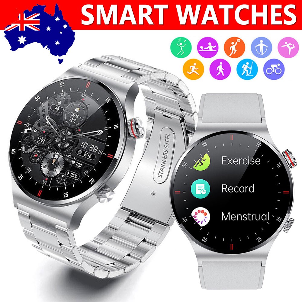 Waterproof Smart Watches Universal For Fitness Tracker Heart Rate Touch Monitor