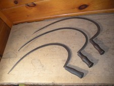 Vintage Hand Scythe Sickle Tools stamped D. Christ, Snetor / Early Tools