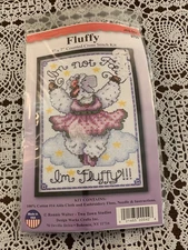 Design Works Counted Cross Stitch Kit 9751 Am Not Fat Am Fluffy 5 x 7 Brand New