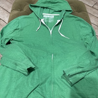 Vans Off The Wall Full Zip Hoodie Green Size Large (sweatshirt Light No Fleece)