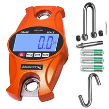 Digital Hanging Scale 660 LB 300 KG Cast Aluminum Case - Professional Heavy D...