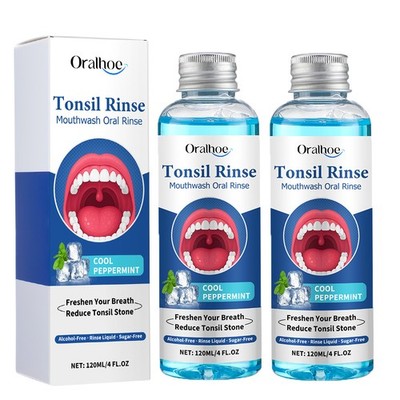 2 Bottles Natural Tonsil Stone Remover Rinse Mouthwash & Bad Breath Treatment